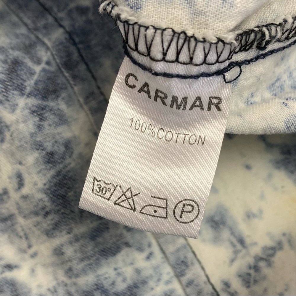 Carmar Bleached Chambray Pearl Snap Western Rodeo Top - Picture 10 of 10